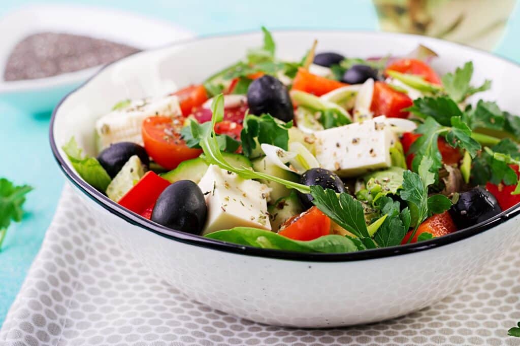 la vraie salade grecque maison traditionnelle